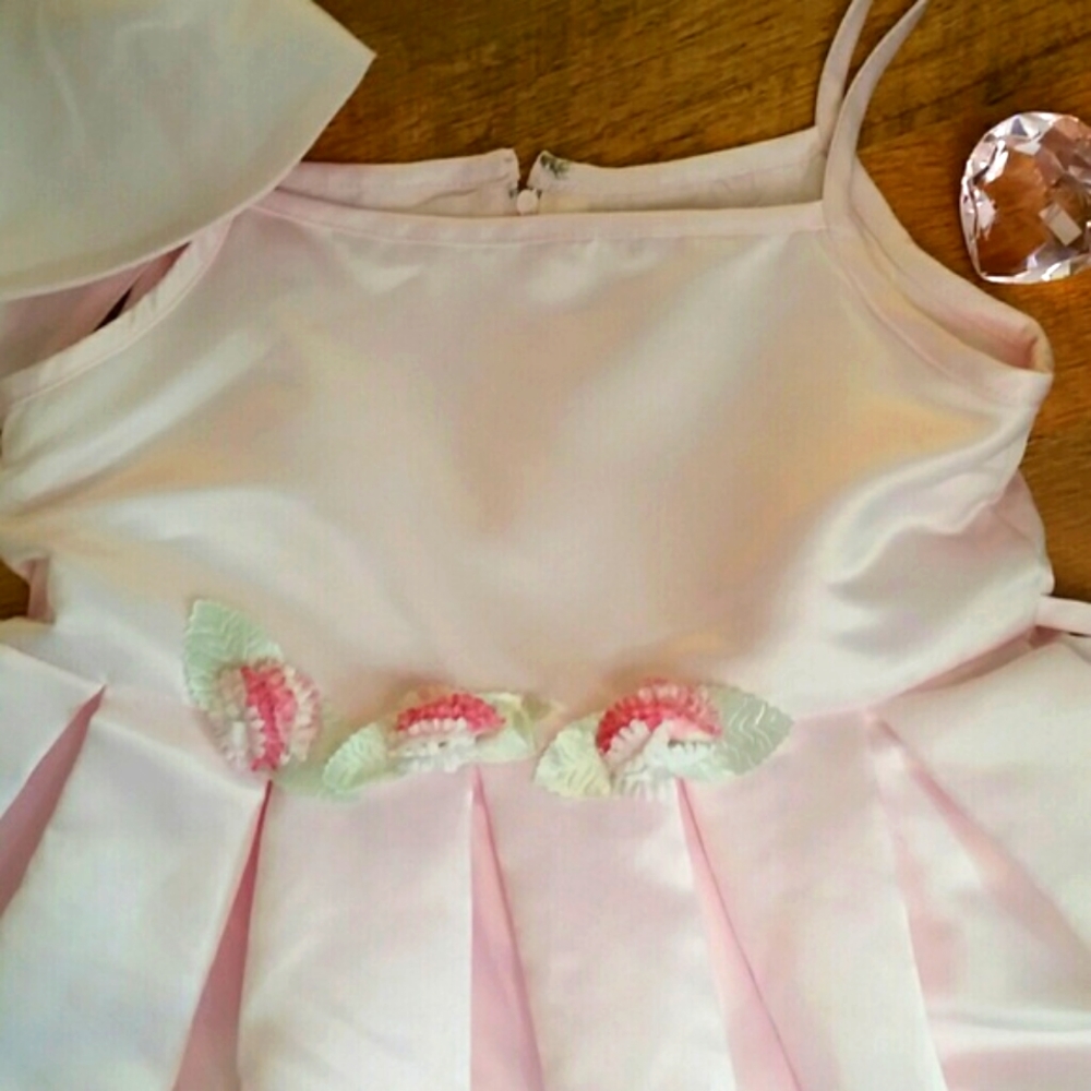 Sugar‎ Plum Girls Pink Satiny Party Dress with Matching Bolero Jacket Size 5 - Picture 3 of 11